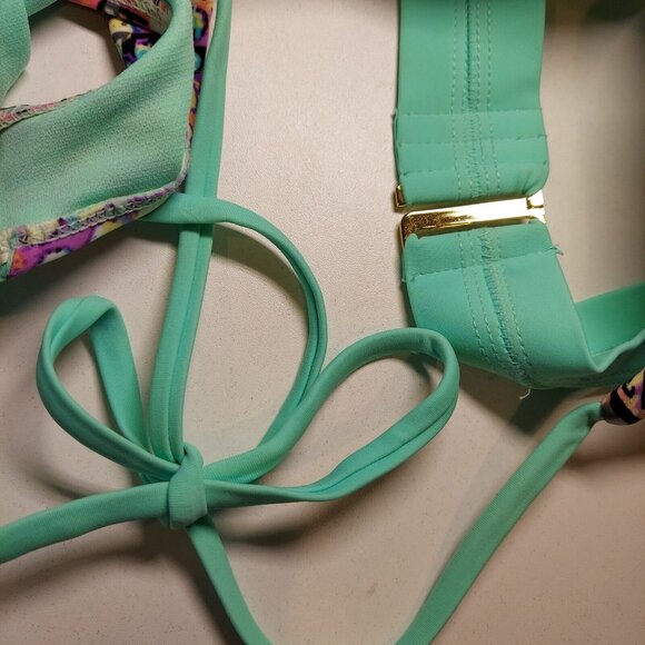 TiniBikini Womens XL Swimsuit Bikini set Beachy Coastal wire Push-up Bra strappy - Picture 5 of 15